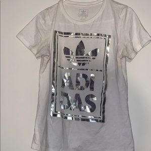 White Adidas T Shirt
